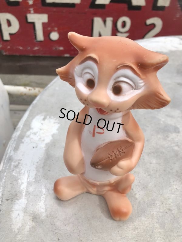 画像5: 50s Vinatge Tiger Cat Football Mascot Rubber Doll (B427)