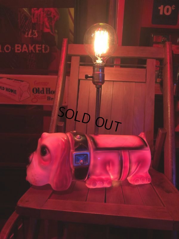 画像17: 70s Carnival Prize Vintage Hound Dog Plastic Lamp (B431)