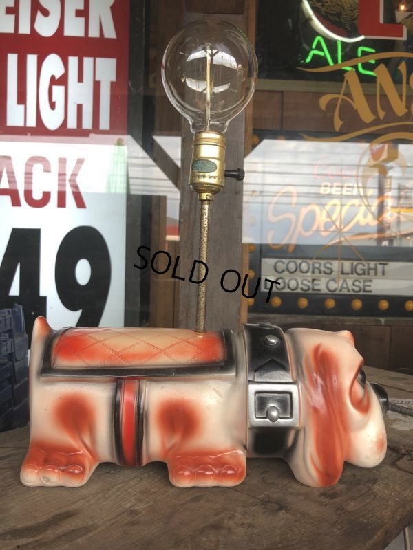 画像4: 70s Carnival Prize Vintage Hound Dog Plastic Lamp (B431)