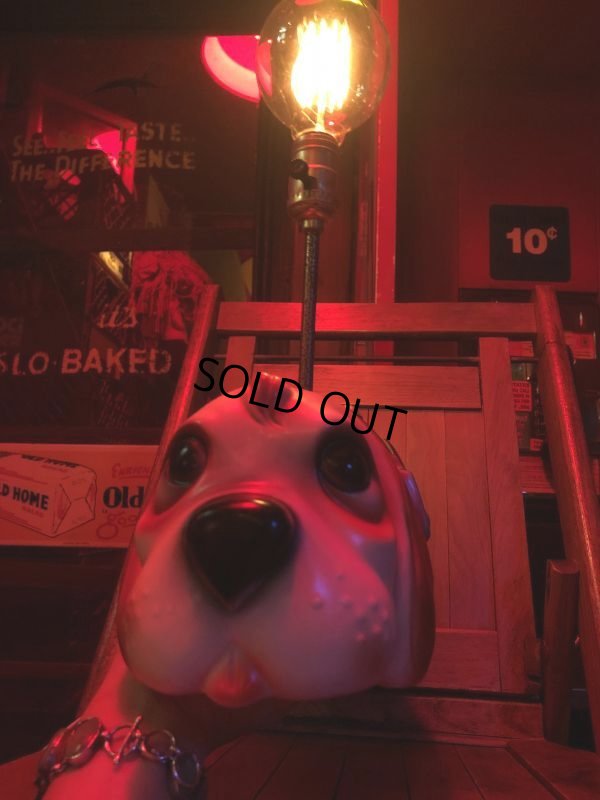 画像13: 70s Carnival Prize Vintage Hound Dog Plastic Lamp (B431)