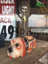 70s Carnival Prize Vintage Hound Dog Plastic Lamp (B431)