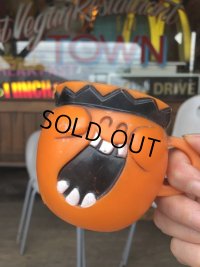 70s Vintage Funny Face Mug  Jolly Olly Orange (B446)