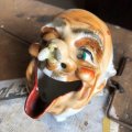 50s Japan Hobo Drunk Face Ceramic Ashtray (B457) 