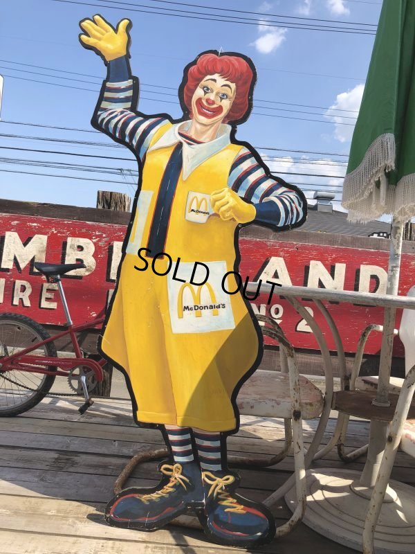 画像1: Vintage McDonald U.S.A Ronald McDonald Wooden Sign Very HARD TO FIND!!!!! (B477)