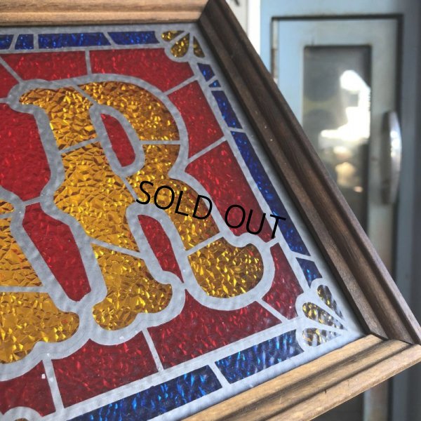画像6: 70s Vintage Light Up BAR Stain Glass style Sing (B479)