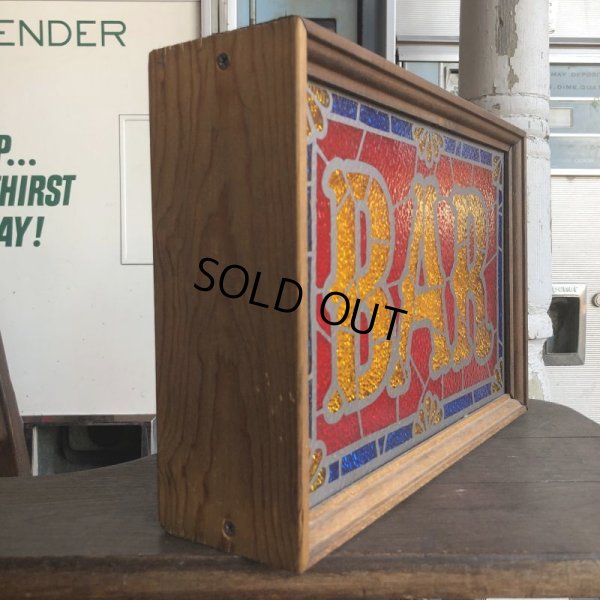 画像3: 70s Vintage Light Up BAR Stain Glass style Sing (B479)
