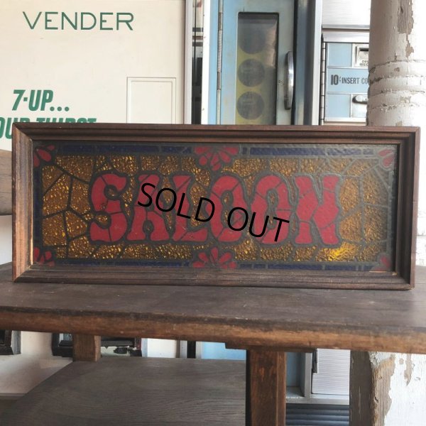 画像3: 70s Vintage Light Up SALOON Stain Glass style Sing (B478)