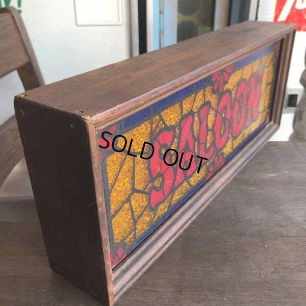 画像4: 70s Vintage Light Up SALOON Stain Glass style Sing (B478)