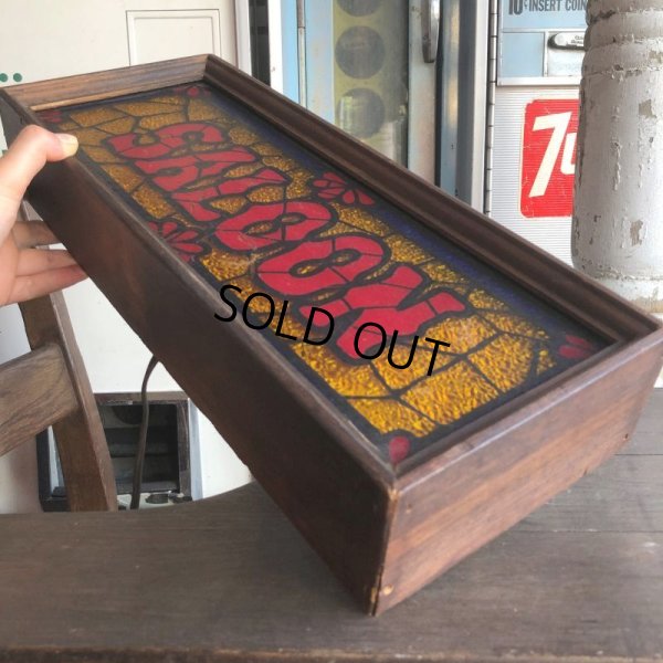 画像5: 70s Vintage Light Up SALOON Stain Glass style Sing (B478)