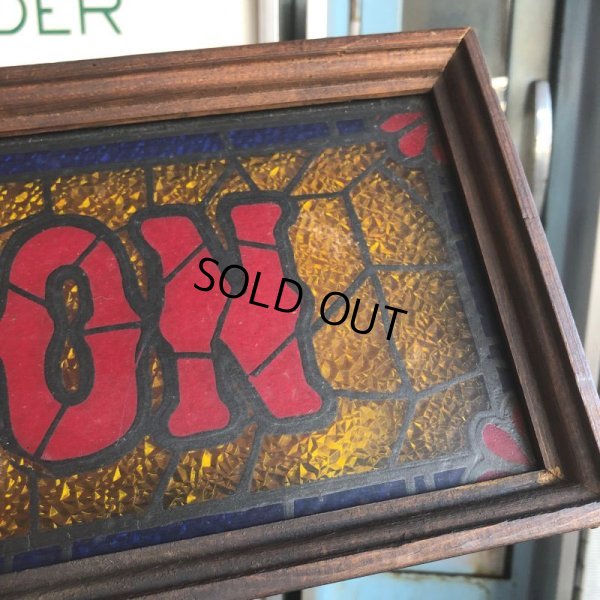 画像6: 70s Vintage Light Up SALOON Stain Glass style Sing (B478)