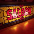 画像12: 70s Vintage Light Up SALOON Stain Glass style Sing (B478)