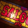 画像14: 70s Vintage Light Up SALOON Stain Glass style Sing (B478)
