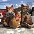画像1: 1930s〜 Antique Cats Kitten Lithographed Oil Cloth Dolls (B488) (1)