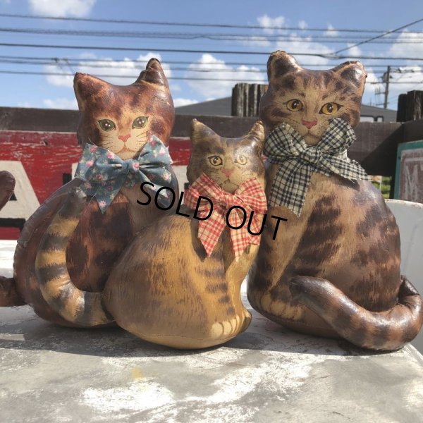 画像1: 1930s〜 Antique Cats Kitten Lithographed Oil Cloth Dolls (B488)