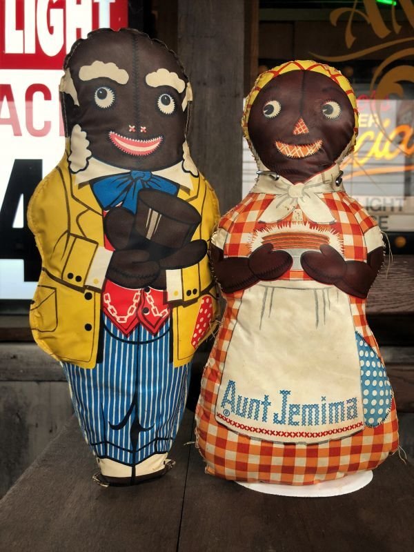 画像1: 40s Vintage Aunt Jemima Advertising Oil Cloth Doll Set (B489) 