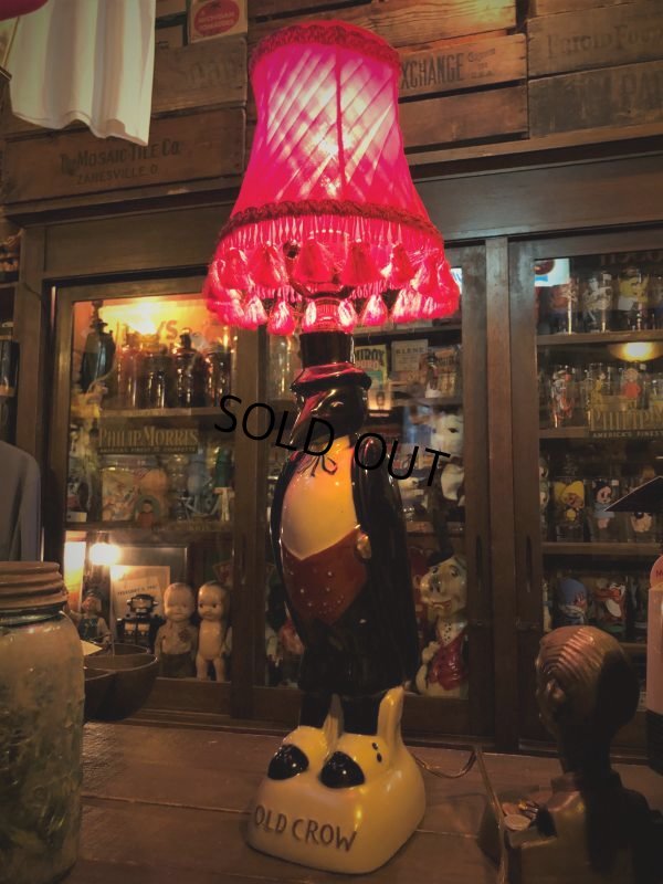 画像17: 50s Vintage Advertising Old Crow Whiskey Lamp (B494)