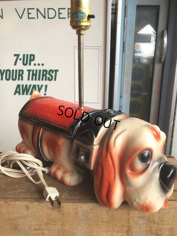 画像7: 70s Carnival Prize Vintage Hound Dog Plastic Lamp (B498)