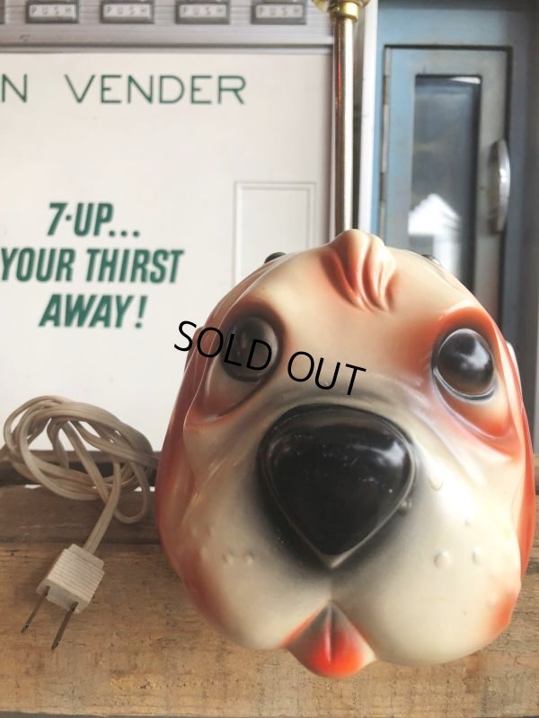 画像11: 70s Carnival Prize Vintage Hound Dog Plastic Lamp (B498)