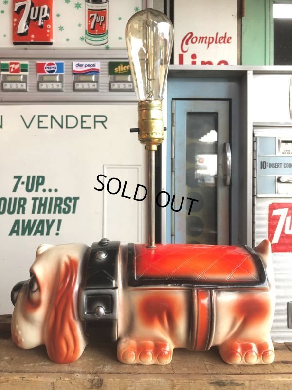 画像9: 70s Carnival Prize Vintage Hound Dog Plastic Lamp (B498)