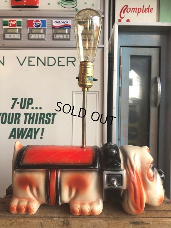 画像10: 70s Carnival Prize Vintage Hound Dog Plastic Lamp (B498)