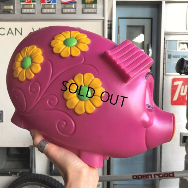 画像12: 70s Vintage Psychedelic Hippie Pig Piggy Bank BIG SIZE (B507)