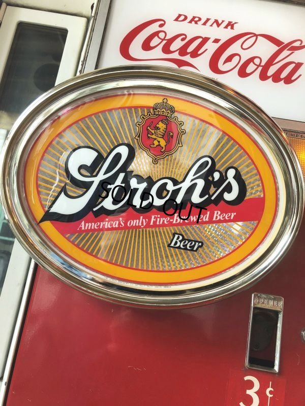 画像1: Vintage Stroh's Beer Starburst Illuminated Oval Lighted Bar Sign (B514)