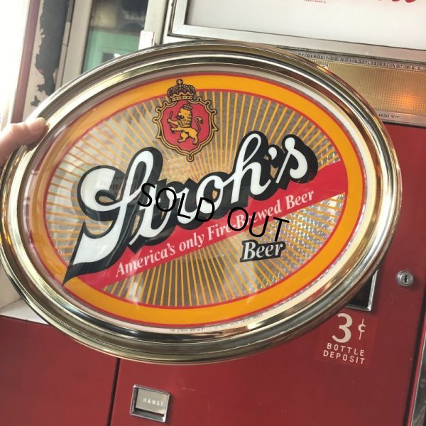 画像13: Vintage Stroh's Beer Starburst Illuminated Oval Lighted Bar Sign (B514)