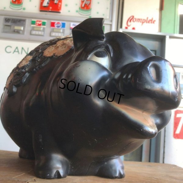 画像8: 70s Vintage Piggy Flowers Coin Bank SUPER BIG SIZE (B515)