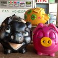 画像15: 70s Vintage Piggy Flowers Coin Bank SUPER BIG SIZE (B515)