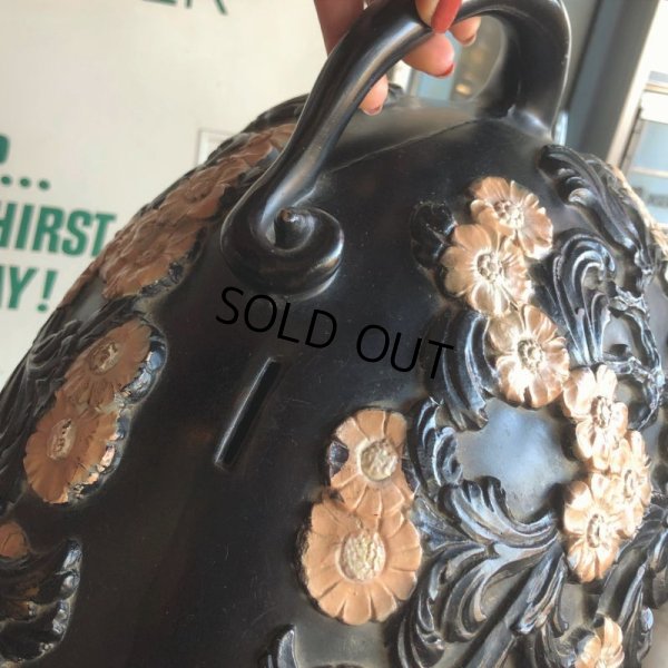 画像3: 70s Vintage Piggy Flowers Coin Bank SUPER BIG SIZE (B515)