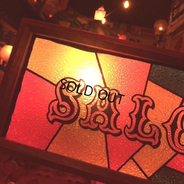 画像3: 70s Vintage Light Up SALOON Stain Glass style Sing (B546)