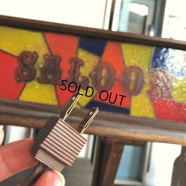 画像10: 70s Vintage Light Up SALOON Stain Glass style Sing (B546)