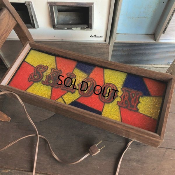 画像9: 70s Vintage Light Up SALOON Stain Glass style Sing (B546)