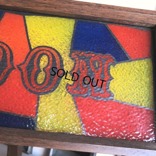 画像8: 70s Vintage Light Up SALOON Stain Glass style Sing (B546)