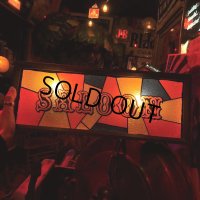 70s Vintage Light Up SALOON Stain Glass style Sing (B546)