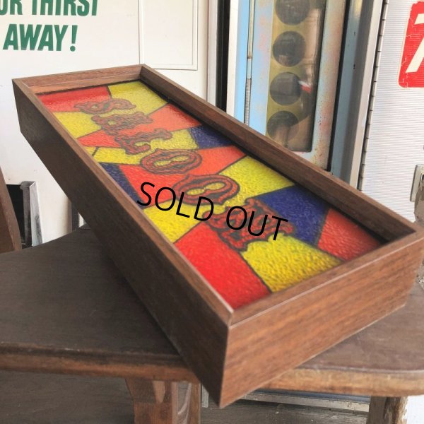 画像7: 70s Vintage Light Up SALOON Stain Glass style Sing (B546)