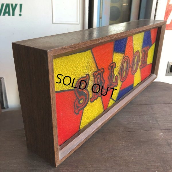 画像6: 70s Vintage Light Up SALOON Stain Glass style Sing (B546)