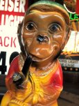 画像10: Vintage Carnival Chalkware Smoking Monkey Holding Bank (B566)