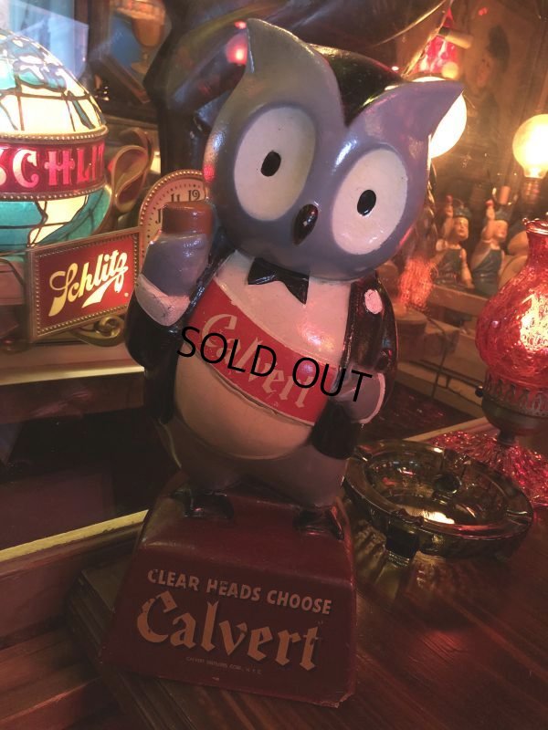 画像16: 40s Vintage Lord Calvert Whiskey Anthropomorphic Owl Statue  (B578)
