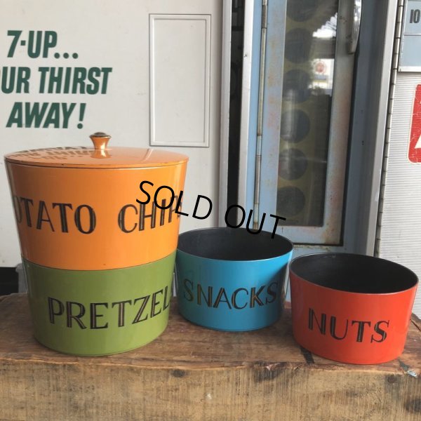 画像13: 60s Nesting Snack Bowls Potato Chips Pretzels Nuts Snacks (B579)