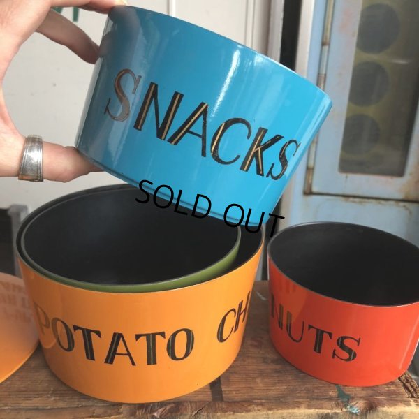 画像4: 60s Nesting Snack Bowls Potato Chips Pretzels Nuts Snacks (B579)
