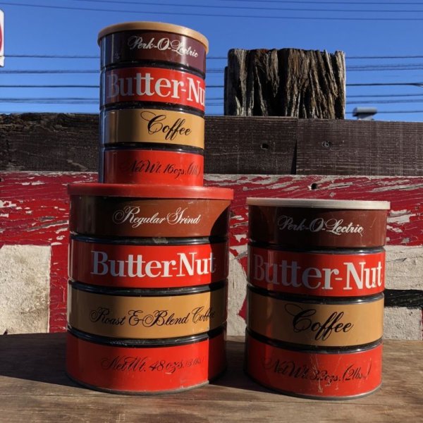 画像1: Vintage U.S.A Butter-Nut Coffee Tin SET (B585)