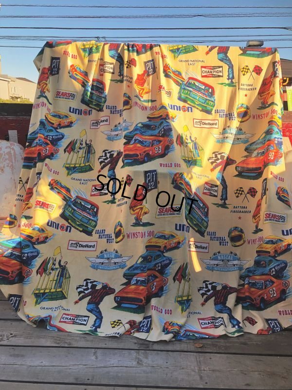 画像10: 70s Vintage SEARS NASCAR Blanket Fabric 268x227cm (B590)