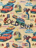 70s Vintage SEARS NASCAR Blanket Fabric 268x227cm (B590)