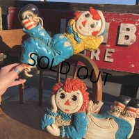 70s Vintage Raggedy Ann Andy Wall Decor Plaques Pair Set (T592)