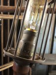 画像8: Vintage Industrial Wood Handle Trouble Hanging Light Lamp (B594)