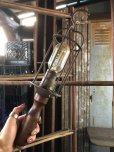 画像4: Vintage Industrial Wood Handle Trouble Hanging Light Lamp (B594)