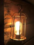 画像2: Vintage Industrial Wood Handle Trouble Hanging Light Lamp (B595) (2)