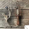 画像11: Vintage Industrial Wood Handle Trouble Hanging Light Lamp (B595)