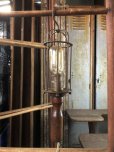 画像3: Vintage Industrial Wood Handle Trouble Hanging Light Lamp (B594)